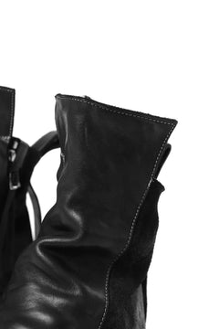 画像をギャラリービューアに読み込む, BORIS BIDJAN SABERI HORSE LEATHER SIDE ZIP BOOTS / OBJECT DYED & MOLDED "BOOT1-F2519M" (BLACK)
