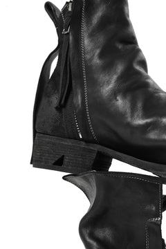 画像をギャラリービューアに読み込む, BORIS BIDJAN SABERI HORSE LEATHER SIDE ZIP BOOTS / OBJECT DYED & MOLDED "BOOT1-F2519M" (BLACK)