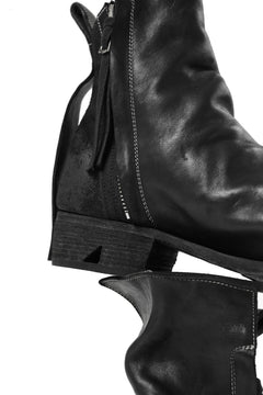 画像をギャラリービューアに読み込む, BORIS BIDJAN SABERI HORSE LEATHER SIDE ZIP BOOTS / OBJECT DYED & MOLDED "BOOT1-F2519M" (BLACK)