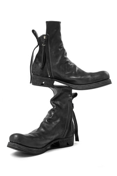 画像をギャラリービューアに読み込む, BORIS BIDJAN SABERI HORSE LEATHER SIDE ZIP BOOTS / OBJECT DYED & MOLDED "BOOT1-F2519M" (BLACK)