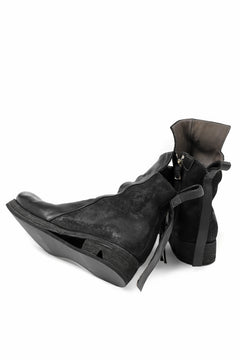 画像をギャラリービューアに読み込む, BORIS BIDJAN SABERI HORSE LEATHER SIDE ZIP BOOTS / OBJECT DYED & MOLDED "BOOT1-F2519M" (BLACK)