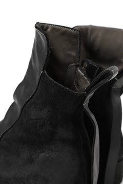 画像をギャラリービューアに読み込む, BORIS BIDJAN SABERI HORSE LEATHER SIDE ZIP BOOTS / OBJECT DYED & MOLDED "BOOT1-F2519M" (BLACK)
