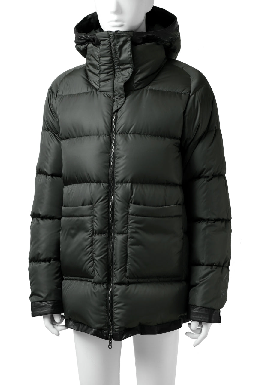 Load image into Gallery viewer, ISAMU KATAYAMA BACKLASH xx NANGA REVERSIBLE MOUNTAIN BELAY COAT / KANGAROO + NYLON x POLISH WHITE GOOSE (BLACK x GREY)