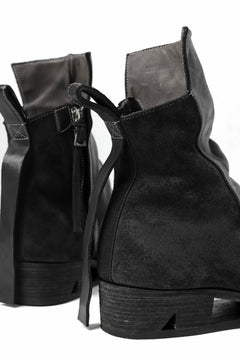 画像をギャラリービューアに読み込む, BORIS BIDJAN SABERI HORSE LEATHER SIDE ZIP BOOTS / OBJECT DYED & MOLDED "BOOT1-F2519M" (BLACK)