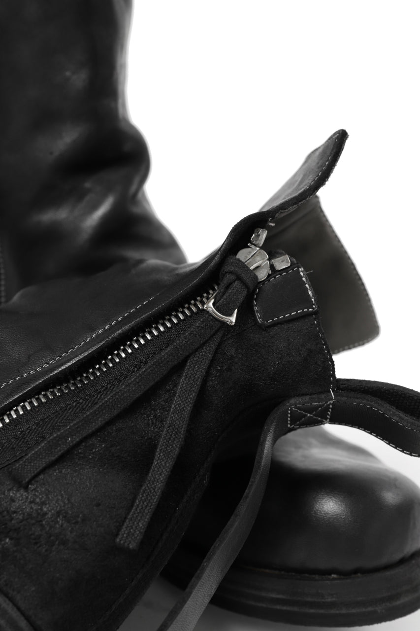 画像をギャラリービューアに読み込む, BORIS BIDJAN SABERI HORSE LEATHER SIDE ZIP BOOTS / OBJECT DYED & MOLDED "BOOT1-F2519M" (BLACK)