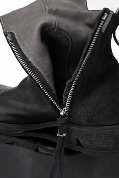 画像をギャラリービューアに読み込む, BORIS BIDJAN SABERI HORSE LEATHER SIDE ZIP BOOTS / OBJECT DYED & MOLDED "BOOT1-F2519M" (BLACK)