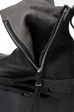 画像をギャラリービューアに読み込む, BORIS BIDJAN SABERI HORSE LEATHER SIDE ZIP BOOTS / OBJECT DYED & MOLDED "BOOT1-F2519M" (BLACK)