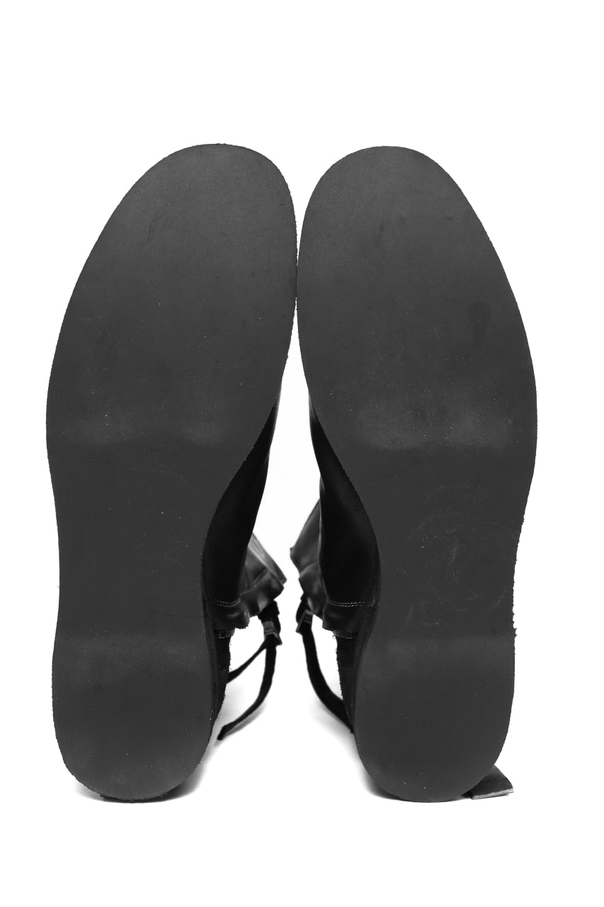 画像をギャラリービューアに読み込む, BORIS BIDJAN SABERI HORSE LEATHER SIDE ZIP BOOTS / OBJECT DYED & MOLDED "BOOT1-F2519M" (BLACK)