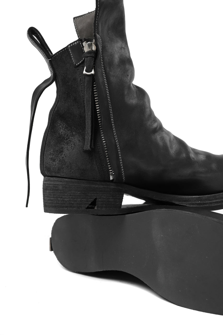画像をギャラリービューアに読み込む, BORIS BIDJAN SABERI HORSE LEATHER SIDE ZIP BOOTS / OBJECT DYED & MOLDED "BOOT1-F2519M" (BLACK)