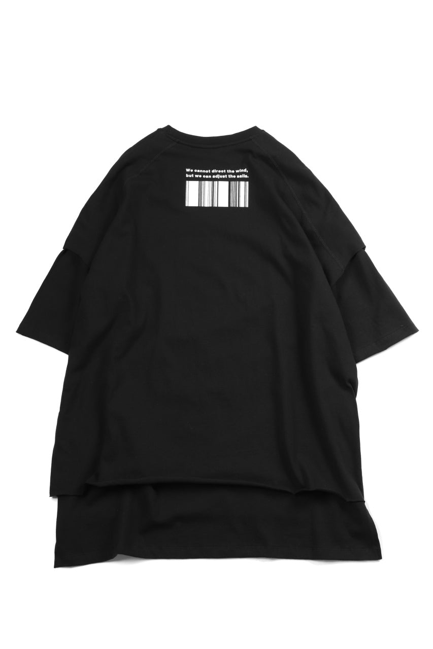 画像をギャラリービューアに読み込む, A.F ARTEFACT "TWINS" LAYERED OVER SIZE TOPS (BLACK)