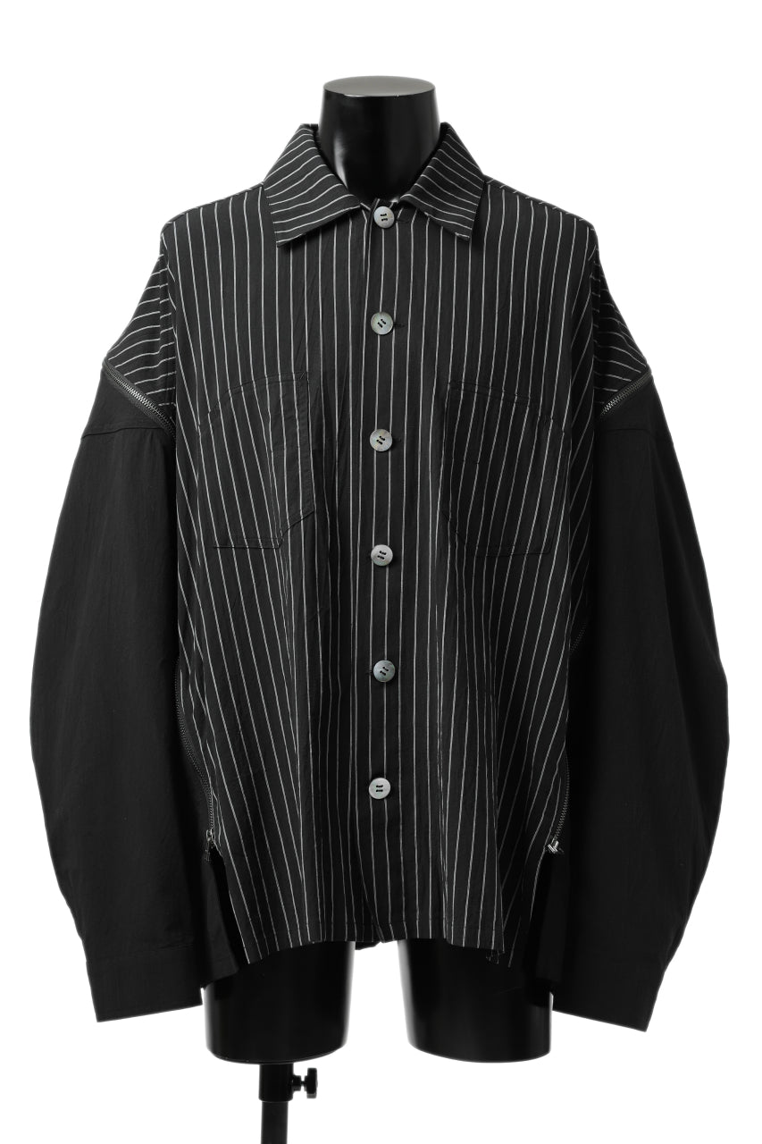 画像をギャラリービューアに読み込む, FACETASM STRIPED ZIPPER SHIRT (BLACK)