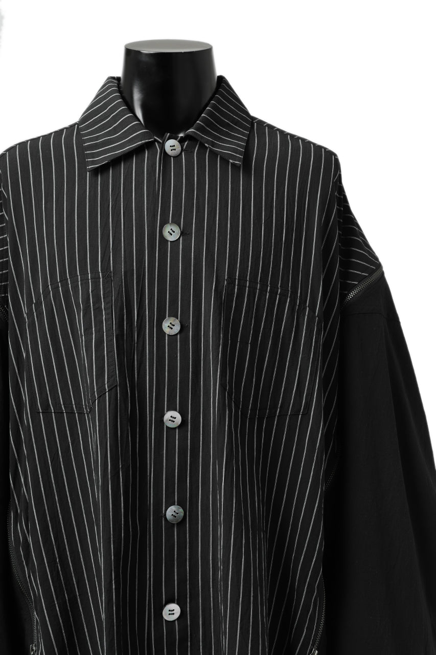 画像をギャラリービューアに読み込む, FACETASM STRIPED ZIPPER SHIRT (BLACK)