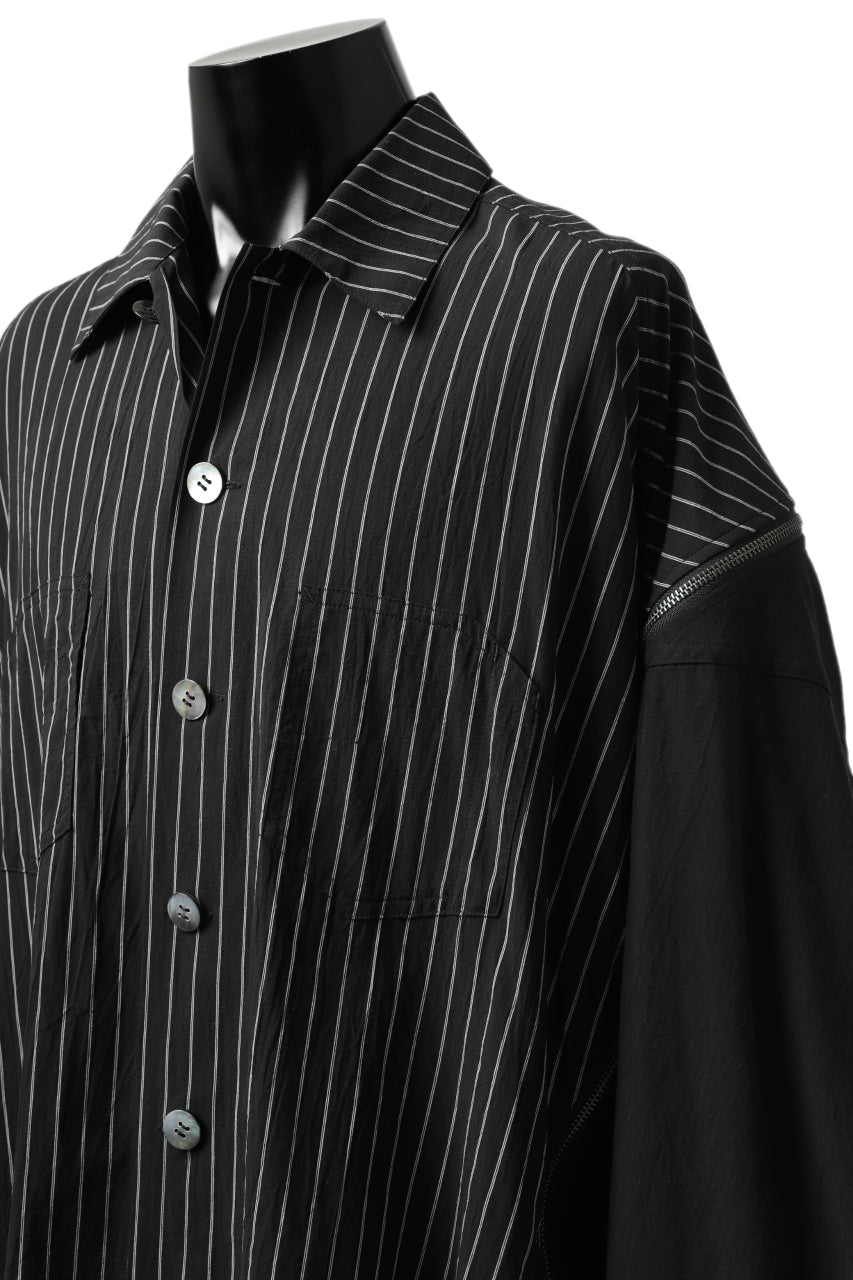 画像をギャラリービューアに読み込む, FACETASM STRIPED ZIPPER SHIRT (BLACK)