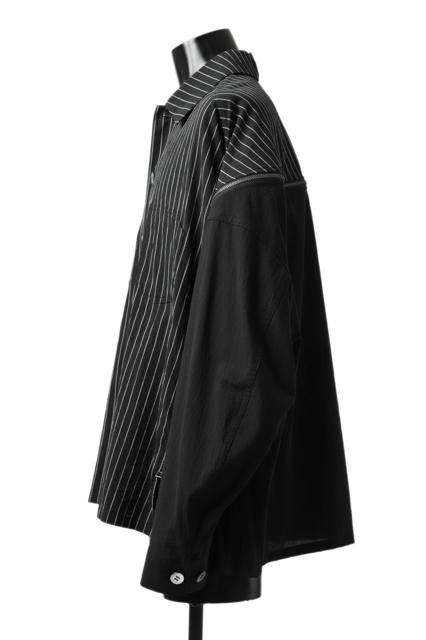 画像をギャラリービューアに読み込む, FACETASM STRIPED ZIPPER SHIRT (BLACK)