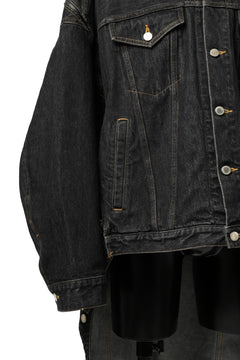画像をギャラリービューアに読み込む, FACETASM HIGH-LOW ZIPPER DENIM JACKET (BLACK)