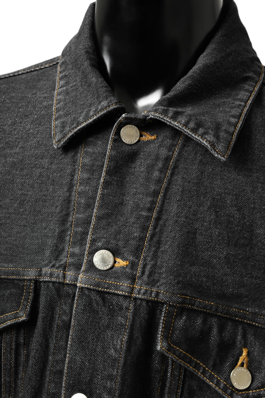 画像をギャラリービューアに読み込む, FACETASM HIGH-LOW ZIPPER DENIM JACKET (BLACK)