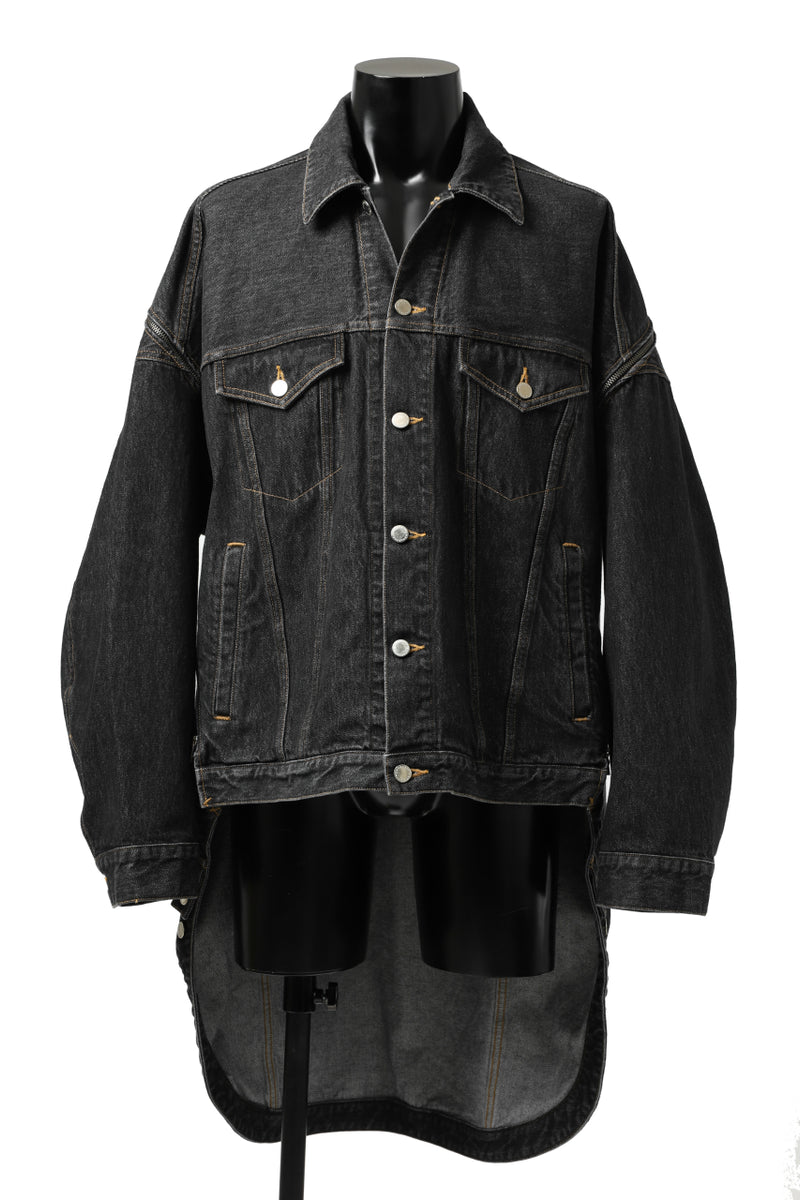 FACETASM HIGH-LOW ZIPPER DENIM JACKET (BLACK)の商品ページ | ファセッタズムの公式通販 - LOOM  OSAKA ONLIN STORE