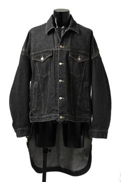 画像をギャラリービューアに読み込む, FACETASM HIGH-LOW ZIPPER DENIM JACKET (BLACK)