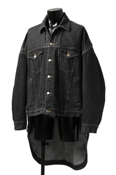 画像をギャラリービューアに読み込む, FACETASM HIGH-LOW ZIPPER DENIM JACKET (BLACK)