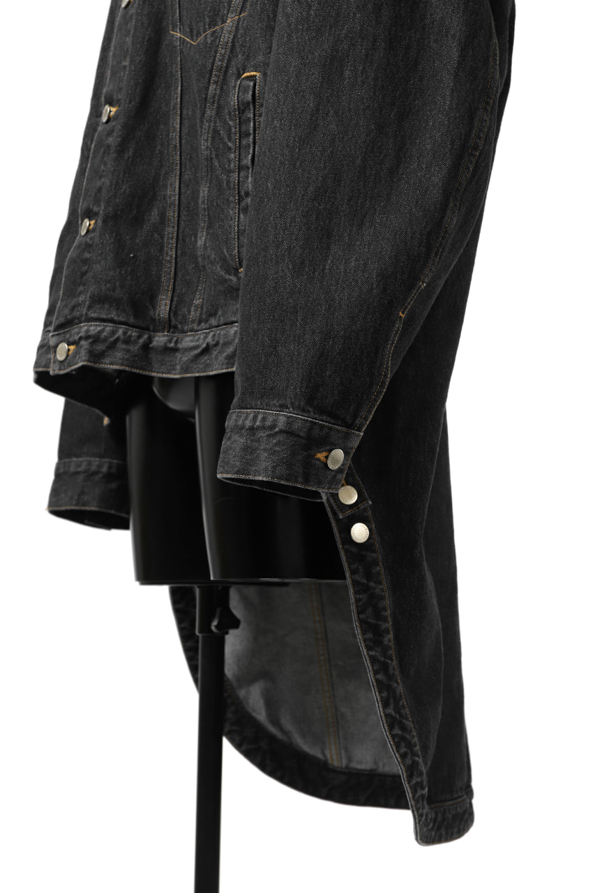 画像をギャラリービューアに読み込む, FACETASM HIGH-LOW ZIPPER DENIM JACKET (BLACK)