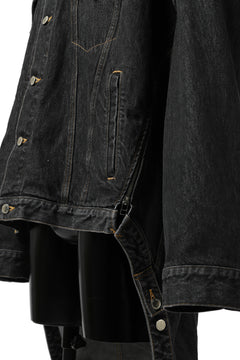 画像をギャラリービューアに読み込む, FACETASM HIGH-LOW ZIPPER DENIM JACKET (BLACK)