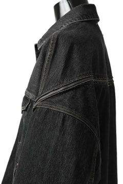 画像をギャラリービューアに読み込む, FACETASM HIGH-LOW ZIPPER DENIM JACKET (BLACK)