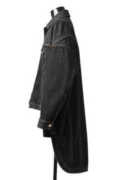 画像をギャラリービューアに読み込む, FACETASM HIGH-LOW ZIPPER DENIM JACKET (BLACK)