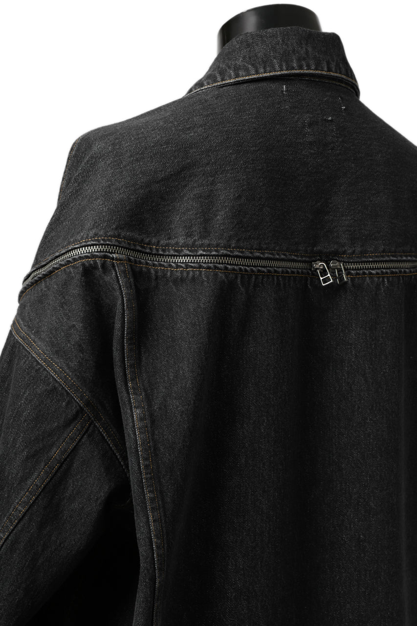 画像をギャラリービューアに読み込む, FACETASM HIGH-LOW ZIPPER DENIM JACKET (BLACK)