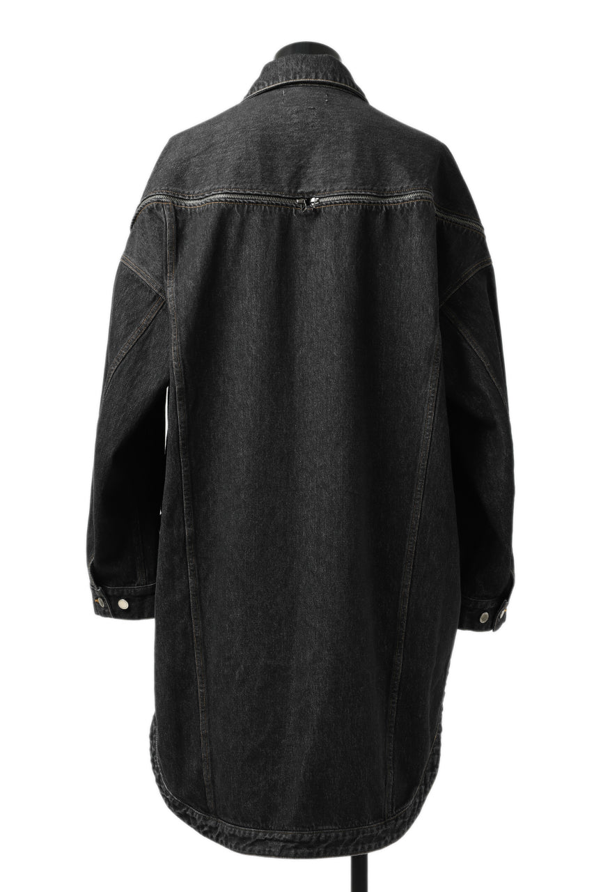 画像をギャラリービューアに読み込む, FACETASM HIGH-LOW ZIPPER DENIM JACKET (BLACK)