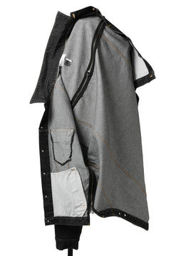 画像をギャラリービューアに読み込む, FACETASM HIGH-LOW ZIPPER DENIM JACKET (BLACK)