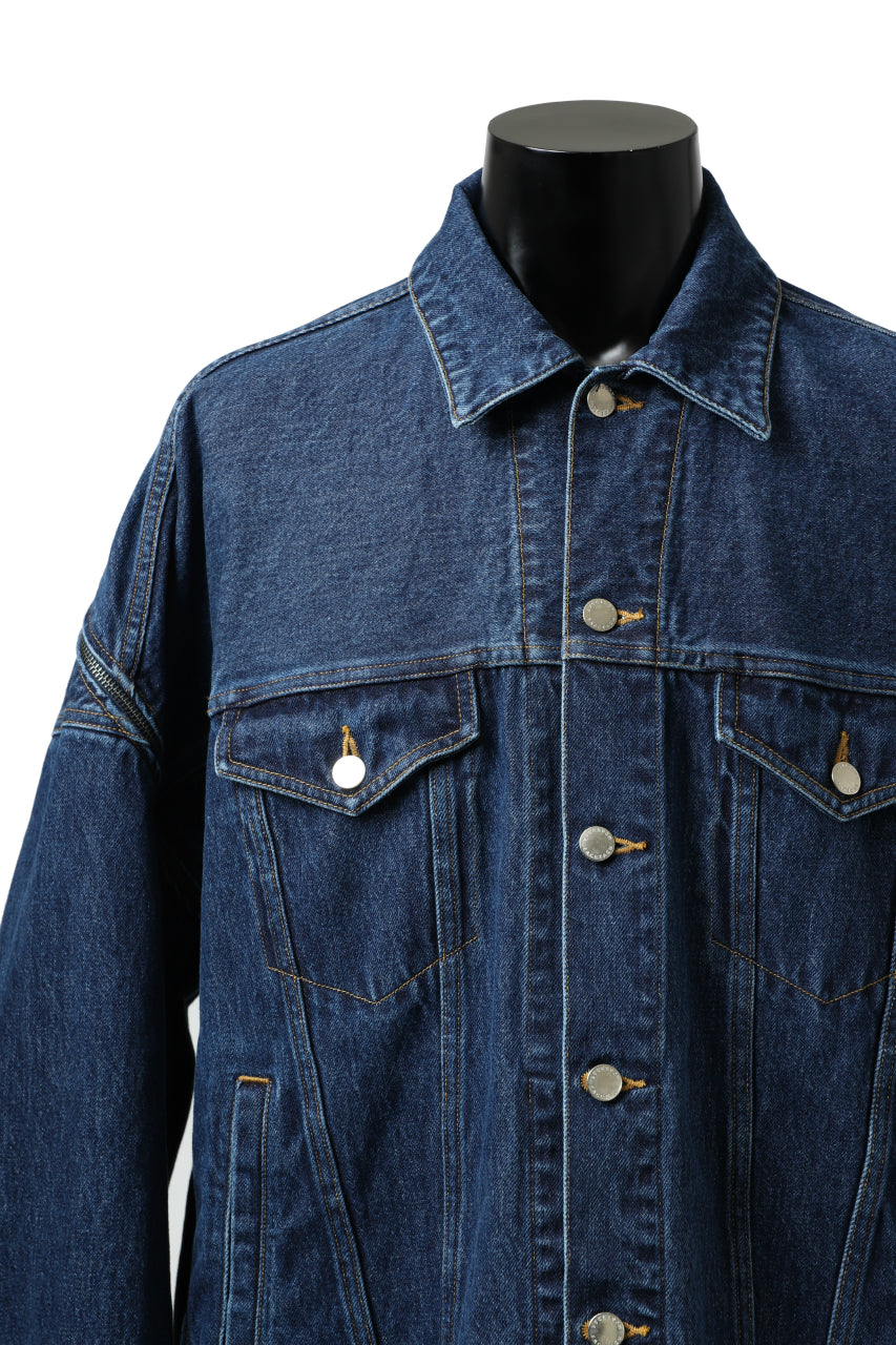 画像をギャラリービューアに読み込む, FACETASM HIGH-LOW ZIPPER DENIM JACKET (INDIGO)