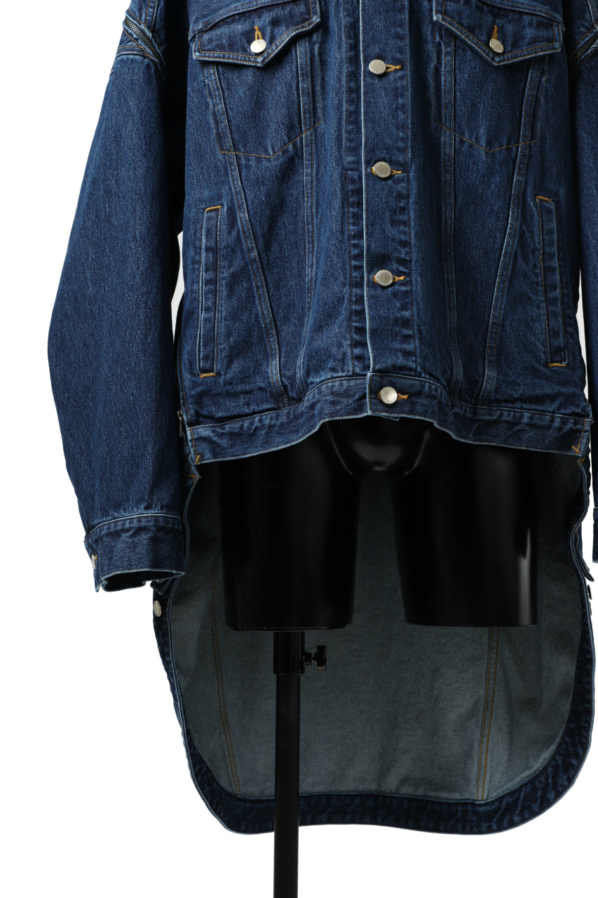 画像をギャラリービューアに読み込む, FACETASM HIGH-LOW ZIPPER DENIM JACKET (INDIGO)