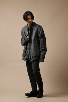 Load image into Gallery viewer, daub DYEING PADDED BOMBER JACKET / ELASTIC-COTTON (MEDIUM GREY)