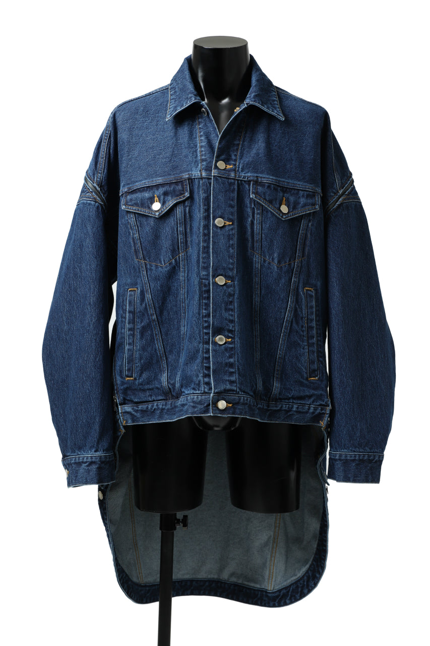 画像をギャラリービューアに読み込む, FACETASM HIGH-LOW ZIPPER DENIM JACKET (INDIGO)