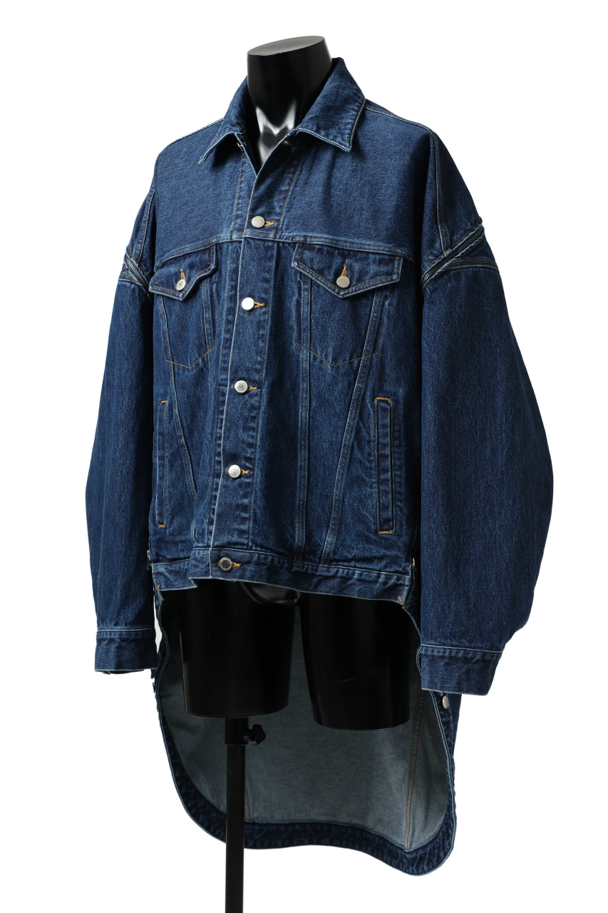 画像をギャラリービューアに読み込む, FACETASM HIGH-LOW ZIPPER DENIM JACKET (INDIGO)