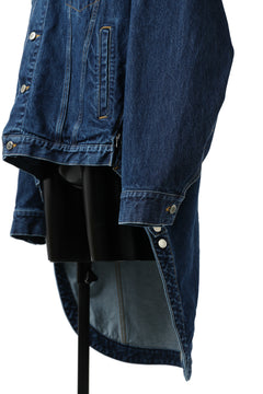 Load image into Gallery viewer, FACETASM HIGH-LOW ZIPPER DENIM JACKET (INDIGO)