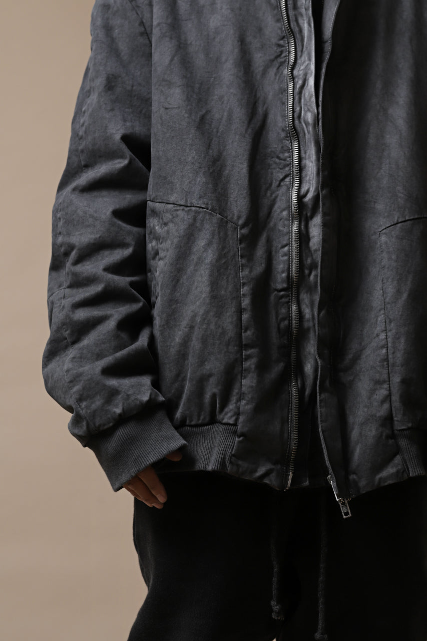 Load image into Gallery viewer, daub DYEING PADDED BOMBER JACKET / ELASTIC-COTTON (MEDIUM GREY)