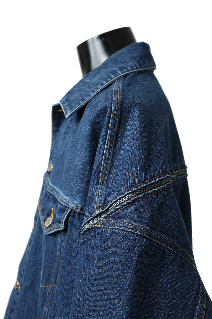 画像をギャラリービューアに読み込む, FACETASM HIGH-LOW ZIPPER DENIM JACKET (INDIGO)