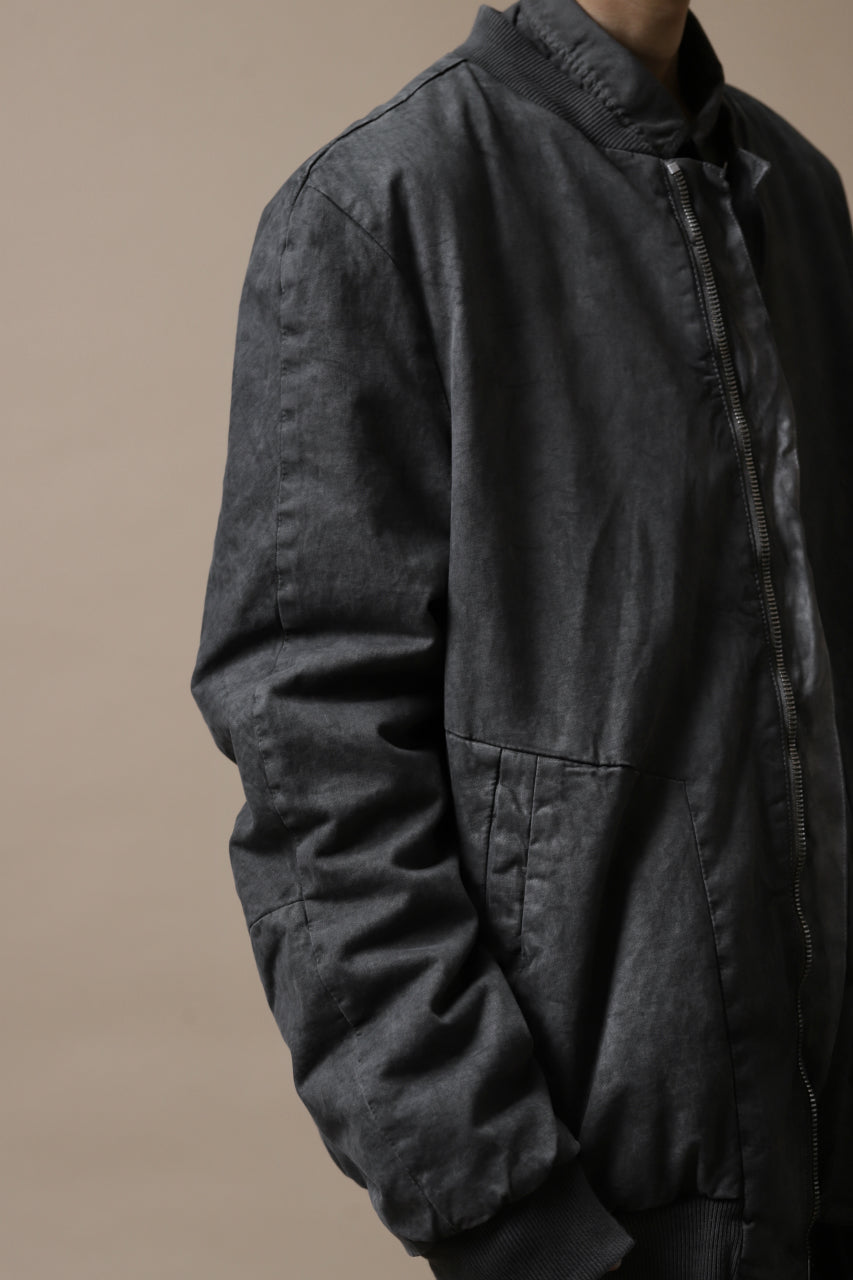 Load image into Gallery viewer, daub DYEING PADDED BOMBER JACKET / ELASTIC-COTTON (MEDIUM GREY)