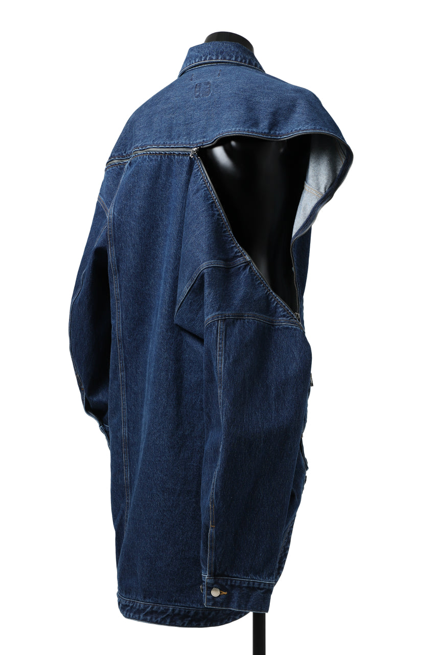 画像をギャラリービューアに読み込む, FACETASM HIGH-LOW ZIPPER DENIM JACKET (INDIGO)