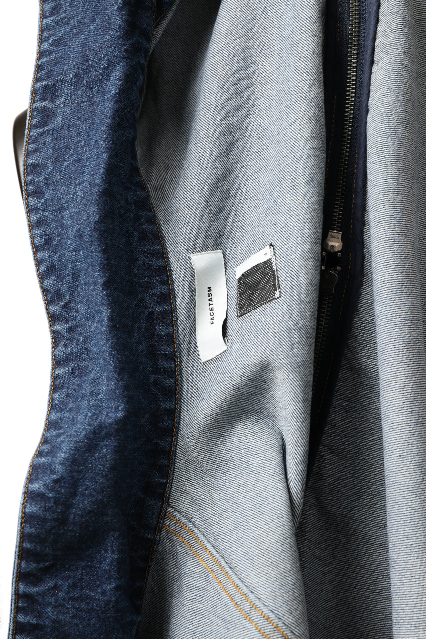 画像をギャラリービューアに読み込む, FACETASM HIGH-LOW ZIPPER DENIM JACKET (INDIGO)