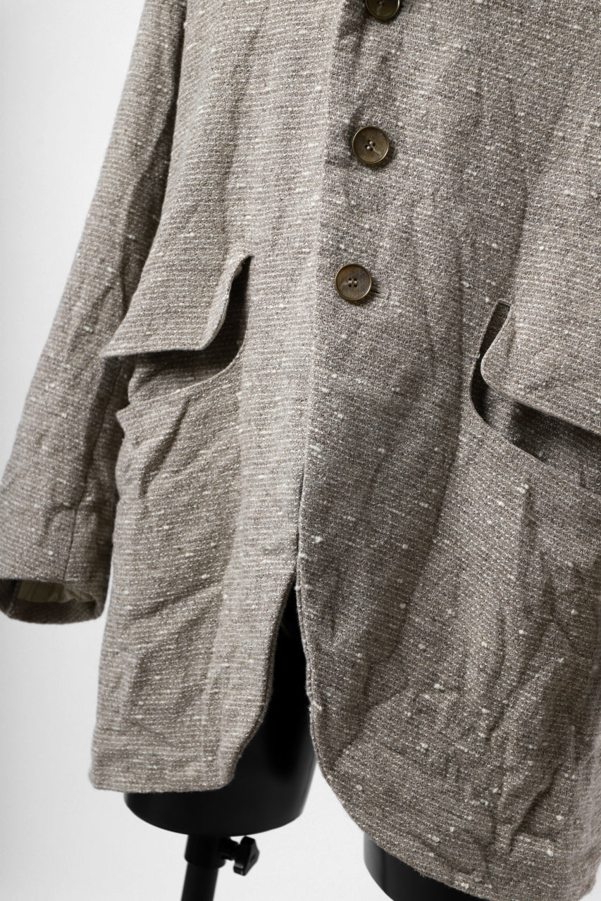 画像をギャラリービューアに読み込む, YUTA MATSUOKA semi-double jacket / knot yarn wool linen (ecru)