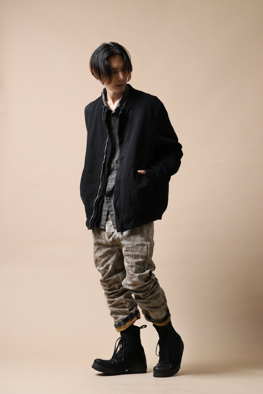 Load image into Gallery viewer, daub DYEING PADDED BOMBER JACKET / ELASTIC-COTTON (BLACK)