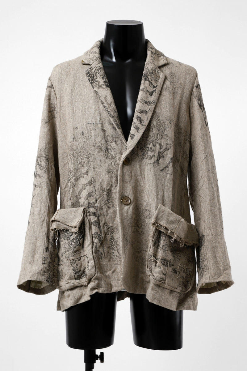 YUTA MATSUOKA 2B print jacket / safiran linen (ecru)の商品ページ