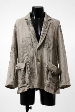 画像をギャラリービューアに読み込む, YUTA MATSUOKA 2B print jacket / safiran linen (ecru)