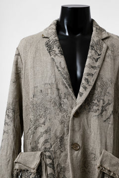 画像をギャラリービューアに読み込む, YUTA MATSUOKA 2B print jacket / safiran linen (ecru)