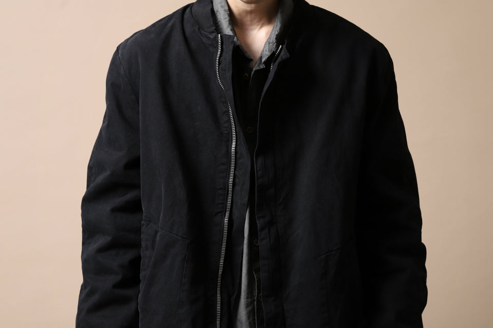 Load image into Gallery viewer, daub DYEING PADDED BOMBER JACKET / ELASTIC-COTTON (BLACK)