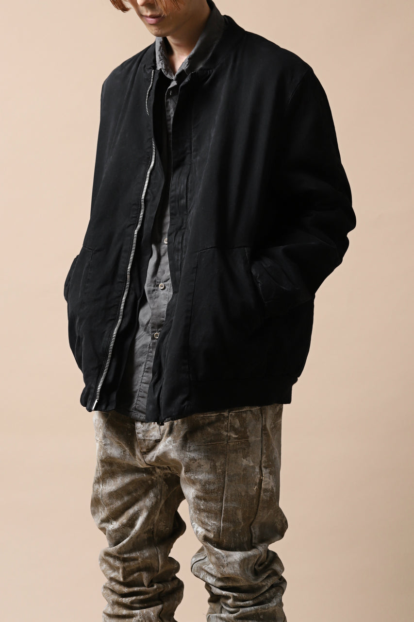 Load image into Gallery viewer, daub DYEING PADDED BOMBER JACKET / ELASTIC-COTTON (BLACK)