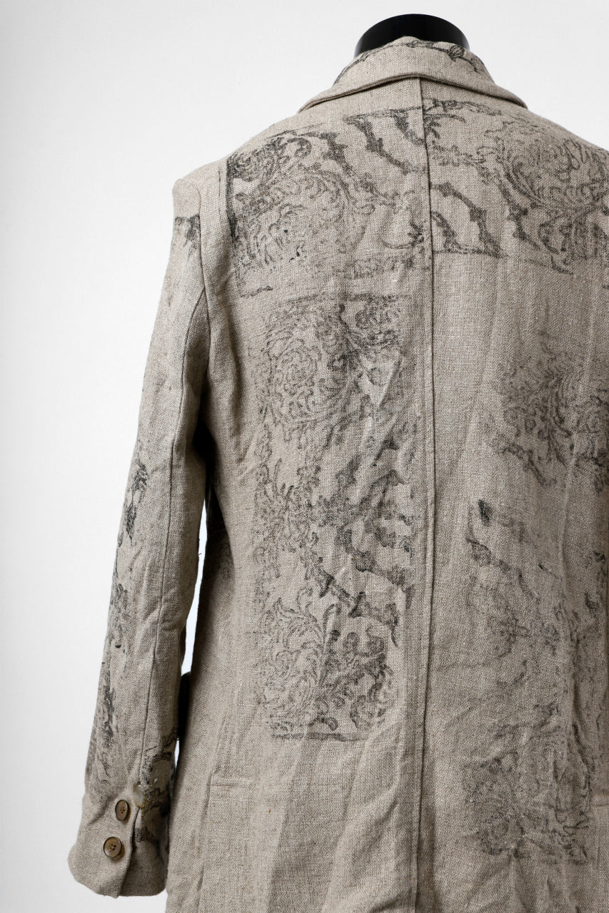 画像をギャラリービューアに読み込む, YUTA MATSUOKA 2B print jacket / safiran linen (ecru)