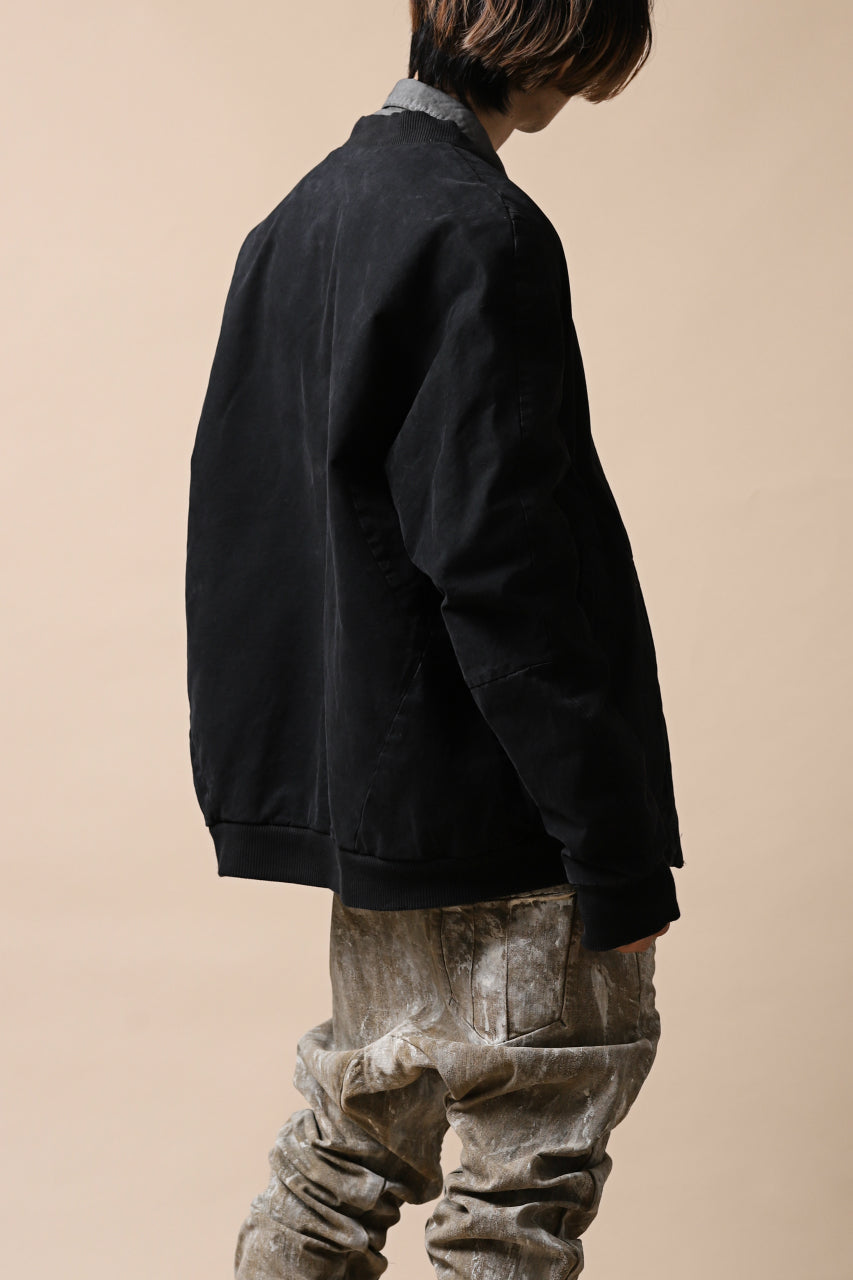Load image into Gallery viewer, daub DYEING PADDED BOMBER JACKET / ELASTIC-COTTON (BLACK)